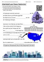 Vorschau - Arbeitsblätter - Arbeitsblatt "Washington" + Onlineübung & MP3 + Infografik - Deckblatt