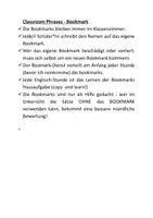 Vorschau - Mal- und Bastelvorlagen - classroom phrases first aid kit bookmark Klasse 5 - Seite 1