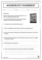 Vorschau - Unterrichtsreihen - Was bedeutet Rassismus - inkl. Lernvideo/Erklärvideo für Kinder #demokratiestärken - Deckblatt