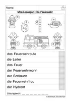 Vorschau - Arbeitsblätter - Lesespur Feuerwehr - Seite 1