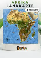 Vorschau - Fördermaterial/Inklusion - Bunte Afrika Landkarte als PDF Download, Geografie - Deckblatt