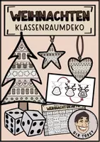 Vorschau - Mal- und Bastelvorlagen - Weihnachtsdeko Klassenzimmer, Dekoration, Fensterbilder, Boho, Sketchnotes würfeln - Deckblatt