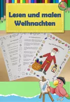 Vorschau - Arbeitsblätter - Kunst Weihnachten, Figuren malen und lesen - Deckblatt