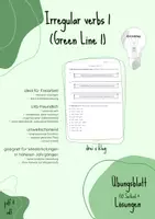 Vorschau - Arbeitsblätter - Irregular verbs 1/3 (Green Line 1) (be-have) - Deckblatt