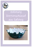 Vorschau - Aufgabenkarten - Sternenschüssel aus Salzteig Weihnachtsgeschenk Adventsbastelei Weihnachten - Deckblatt