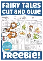 Aperçu - Feuilles d'exercices - FREEBIE fairy tales cut and glue English worksheets anglais - Page de couverture