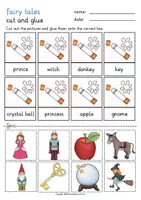 Aperçu - Feuilles d'exercices - FREEBIE fairy tales cut and glue English worksheets anglais - Page 3