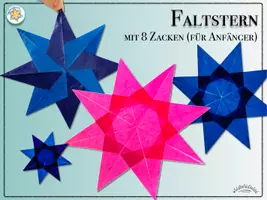 Vorschau - Mal- und Bastelvorlagen - FENSTERSTERN mit 8 Zacken (besonders für Anfänger & Kitakinder geeignet) - FALTANLEITUNG / Bildanleitung & Tipps & Tricks für ein tolles Ergebnis - Seite 2
