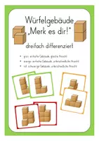 Vorschau - Spiele - Materialpaket Würfelgebäude Spiele Merk es dir! dreifach differenziert - Deckblatt