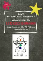 Vorschau - Mal- und Bastelvorlagen - Kunst - Karte - Klappkarte - weihnachtliches Bild LEBKUCHENMANN zum Gestalten mit Knöpfen oder Fingerabdrücken - Deckblatt