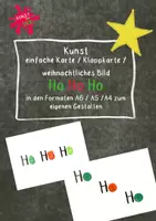 Vorschau - Mal- und Bastelvorlagen - Kunst - Karte - Klappkarte - weihnachtliches Bild HoHoHo zum Gestalten mit Knöpfen oder Fingerabdrücken - Deckblatt