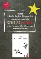 Vorschau - Mal- und Bastelvorlagen - Kunst - Karte - Klappkarte - weihnachtliches Bild RENTIER in Ecke - zum Gestalten mit Knöpfen oder Fingerabdrücken - Deckblatt