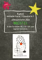 Vorschau - Mal- und Bastelvorlagen - Kunst - Karte - Klappkarte - weihnachtliches Bild WICHTEL zum Gestalten mit Knöpfen oder Fingerabdrücken - Deckblatt