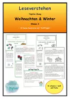 Vorschau - Aufgabenkarten - Tägliche Übung: Leseverstehen Weihnachten & Winter - Deckblatt