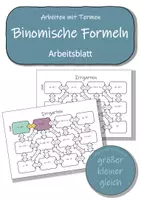 Vorschau - Arbeitsblätter - Binomische Formeln – Arbeitsblatt „Irrgarten“ - Deckblatt