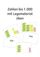 Vorschau - Aufgabenkarten - Zahlen bis 1000 mit Legematerial üben - Deckblatt