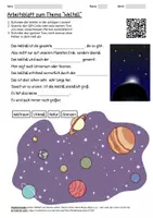 Vorschau - Arbeitsblätter - Arbeitsblatt "Weltall" + Onlineübung & MP3 + Infografik - Deckblatt