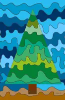 Vorschau - Mal- und Bastelvorlagen - Kunst im Winter: "Line-Art" Tannenbaum und Sterne - Seite 2