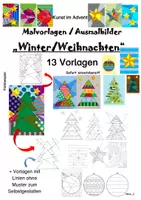 Vorschau - Mal- und Bastelvorlagen - Kunst: Malvorlagen/Ausmalbilder "Winter + Weihnachten" (Formen/ Muster) - Deckblatt