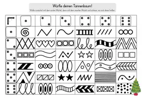 Vorschau - Mal- und Bastelvorlagen - Ich würfle meinen Tannenbaum/Weihnachtsbaum! - Kunstprojekt - Seite 3