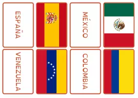 Aperçu - Apprentissages en autonomie - Espagnol - Flashcards pays drapeaux / Flashcards países y banderas - Page 1
