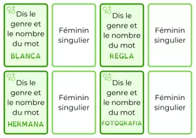 Aperçu - Jeux - Espagnol - Genre et nombre - Page 1