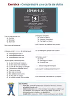 Aperçu - Feuilles d'exercices - Comprendre une carte de visite (A1, A2, CE1, CE2) - Page de couverture