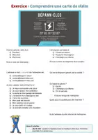 Aperçu - Feuilles d'exercices - Comprendre une carte de visite (A1, A2, CE1, CE2) - Page 2