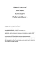 Vorschau - Stundenentwürfe - Kombinatorik Türme - Klasse 1 - Seite 1