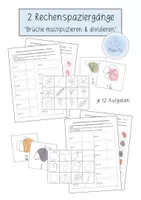Vorschau - Arbeitsblätter - Rechenspaziergang - Brüche multiplizieren & dividieren - Deckblatt
