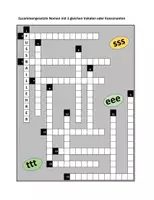 Vorschau - Arbeitsblätter - Wörter mit 3 gleichen Konsonanten oder Vokalen - Deckblatt