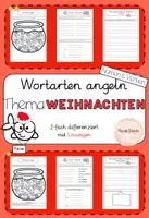 Vorschau - Arbeitsblätter - Wortarten angeln - Nomen und Verben an Weihnachten - Deckblatt