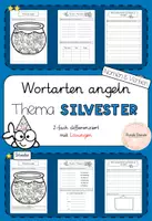 Vorschau - Arbeitsblätter - Wortarten angeln - Nomen und Verben an Silvester - Deckblatt