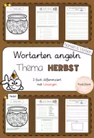 Vorschau - Arbeitsblätter - Wortarten angeln - Nomen und Verben im Herbst - Deckblatt