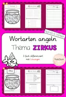 Vorschau - Arbeitsblätter - Wortarten angeln - Nomen und Verben im Zirkus - Deckblatt