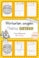 Vorschau - Arbeitsblätter - Wortarten angeln - Nomen und Verben an Ostern - Deckblatt
