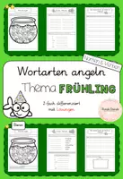 Vorschau - Arbeitsblätter - Wortarten angeln - Nomen und Verben im Frühling - Deckblatt