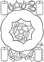 Vorschau - Spiele - Bastelvorlage "Adventskranz" / Weihnachten Winter-Kränze - Seite 1