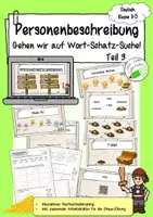 Vorschau - Arbeitsblätter - Personenbeschreibung - Interaktive Wörter-SCHATZ-Suche - Rechtschreibtraining Teil 3 - Deckblatt