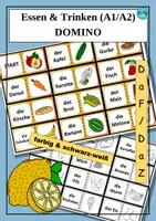 Vorschau - Spiele - Essen und Trinken DOMINO - bunt und schwarz-weiß - Deckblatt