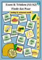 Vorschau - Spiele - Finde das Paar - Essen und Trinken - bunt und schwarz-weiß - Deckblatt