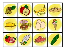 Vorschau - Spiele - Finde das Paar - Essen und Trinken - bunt und schwarz-weiß - Seite 2