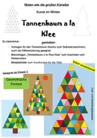 Vorschau - Mal- und Bastelvorlagen - Kunst im Winter: Tannenbaum a la Klee (Malen wie Künstler) - Deckblatt