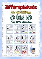 Vorschau - Arbeitsblätter - Ziffernplakate 0 - 10 für die 1. Klasse - Deckblatt