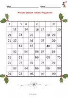 Vorschau - Arbeitsblätter - MATHE ZR 100 - WEIHNACHTEN - 2.Klasse - Seite 1