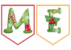 Vorschau - Poster - Wimpelkette "Frohe Weihnachten" & "Merry Christmas" - Seite 1