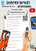 Vorschau - Arbeitsblätter - Was steckt in Energy-Drinks? Youtube-Video + Arbeitsblatt - Deckblatt