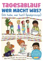 Vorschau - Spiele - Tagesablauf Ich habe wer hat? Spiel Deutsch DAZ - Deckblatt
