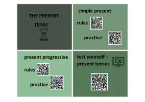 Vorschau - Arbeitsblätter - Mixed tenses practice task cards - qr codes - Seite 1