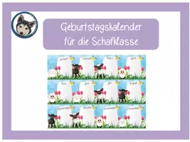 Vorschau - Poster - Geburtstagskalender Schafklasse #Klassentier - Deckblatt